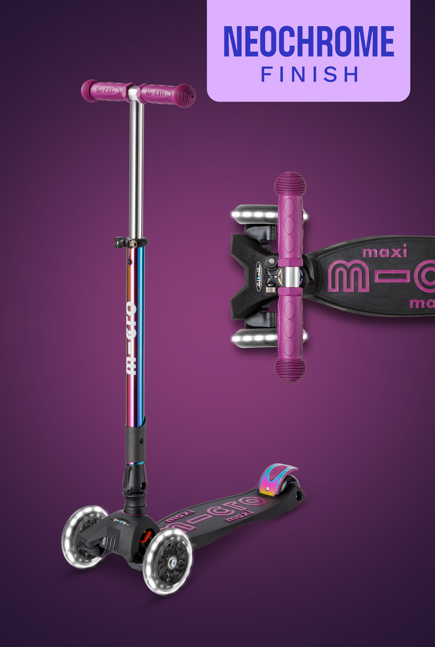 Micro Maxi Foldable LED Neochrome Scooter - Image 3